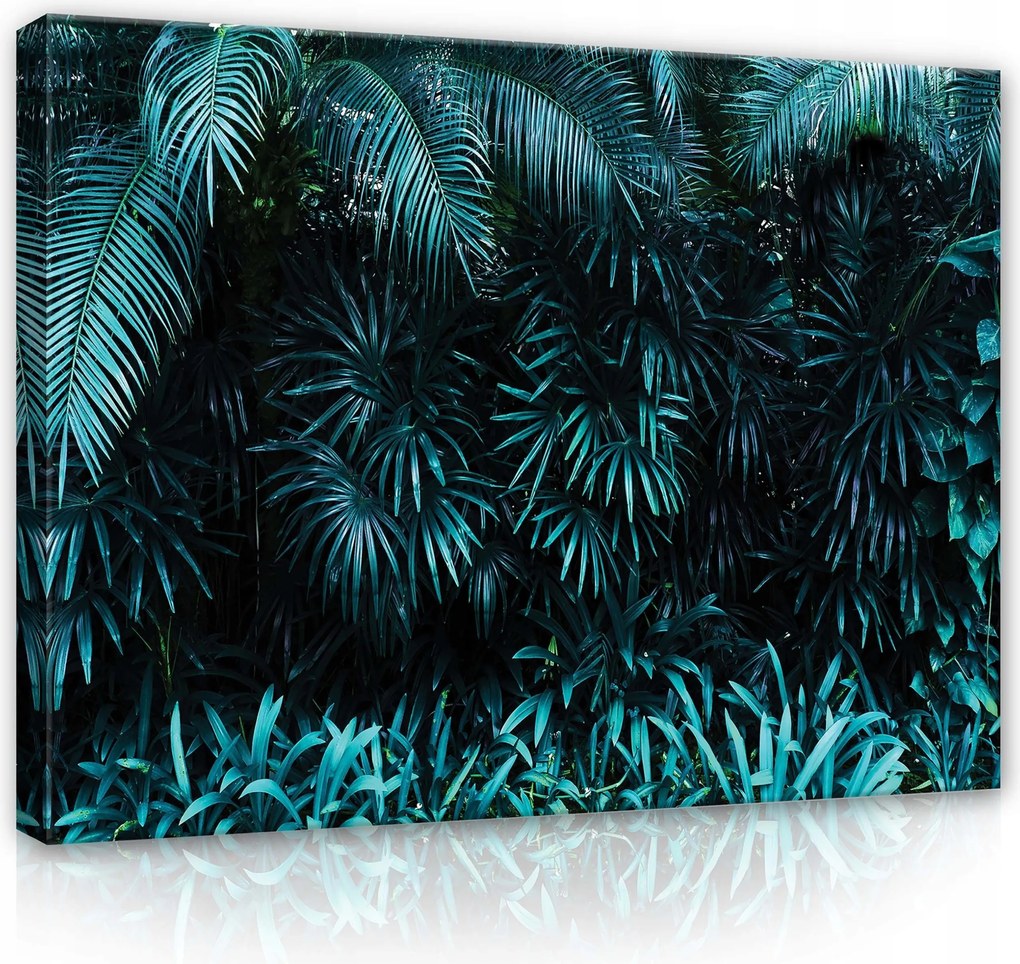 Vászonkép 80x60 Trópusi pálmalevelek buja zöld nyugalom természet