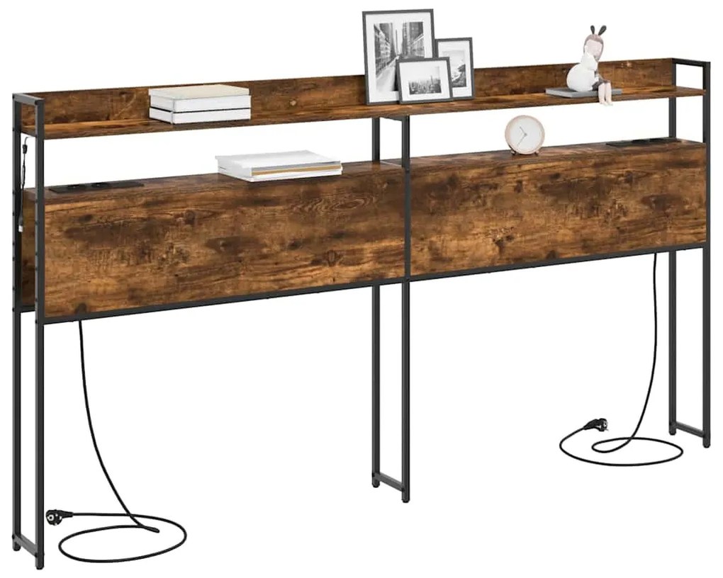 Fejtámla LED -es lámpákkal Füstölt tölgy 180 cm Faanyag