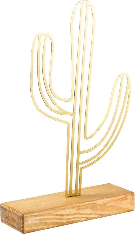 Cactus fém dísztárgy, arany, 22×41 cm
