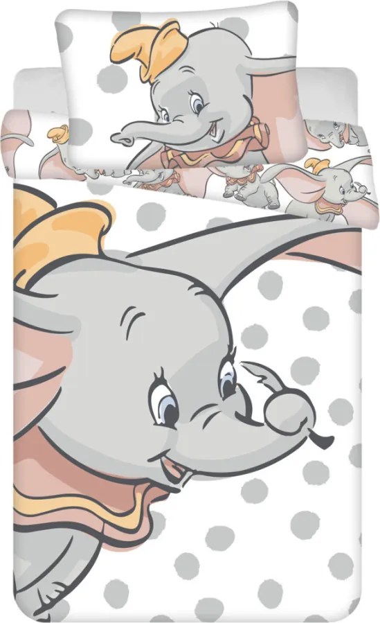 Disney Dumbo Dots gyerek, ovis ágyneműhuzat 100×135cm, 40×60 cm