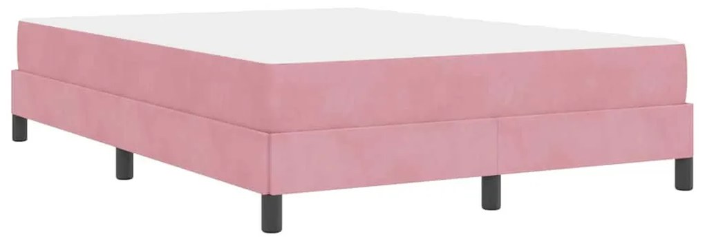 Boxspring ágy matraccal Rózsaszín 140 x 190 cm Bársony