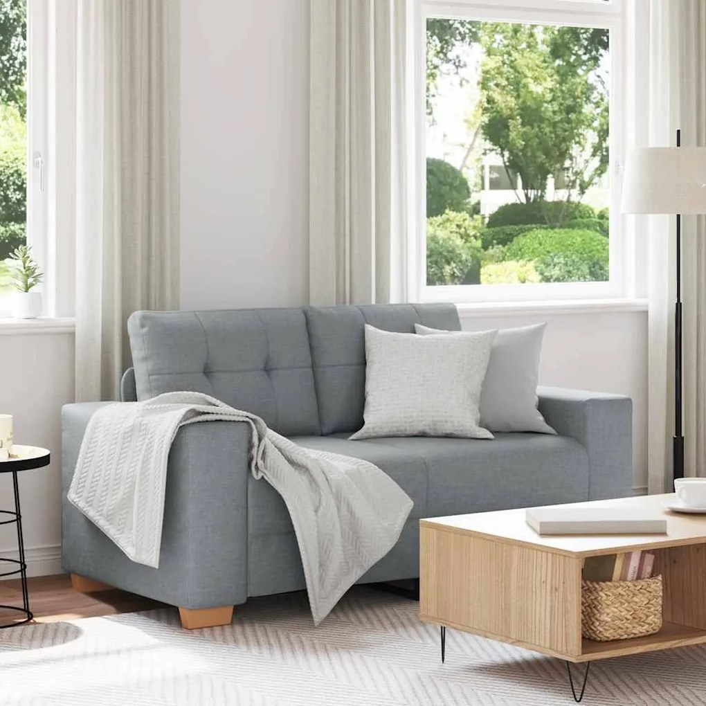 világosszürke szövet loveseat kanapé 120 cm