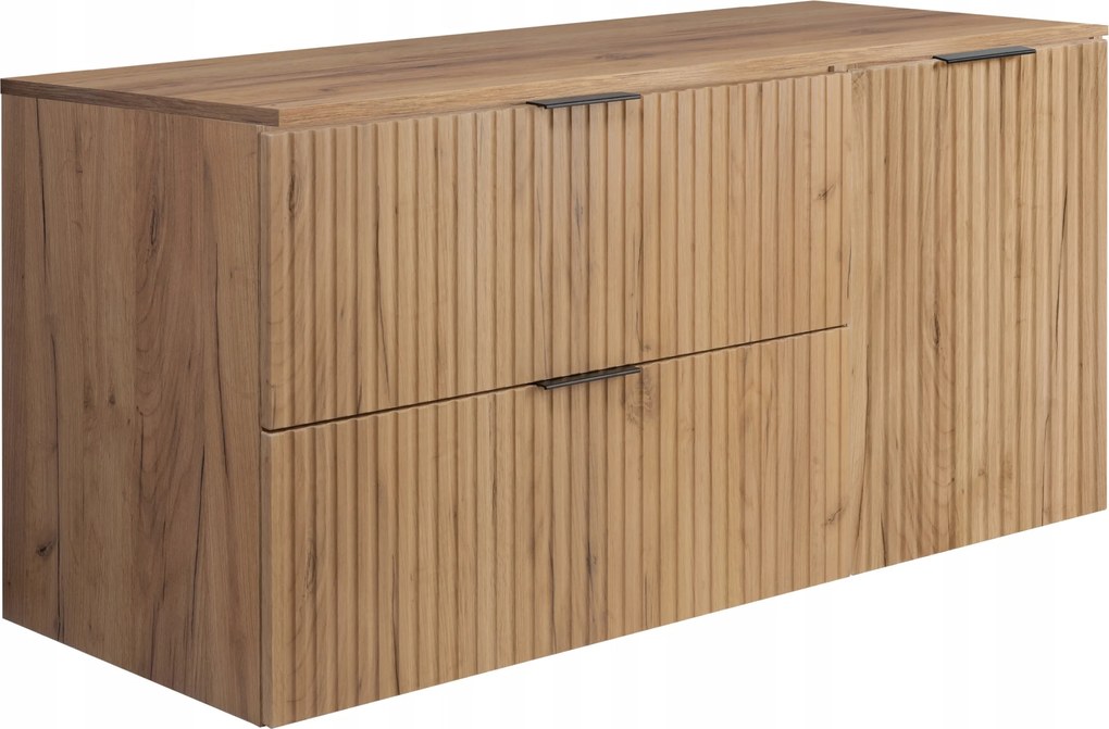 Fürdőszoba szekrény mosdó alá akasztós tölgy ajtó 120 Ryfle frontok Mdf BLATf