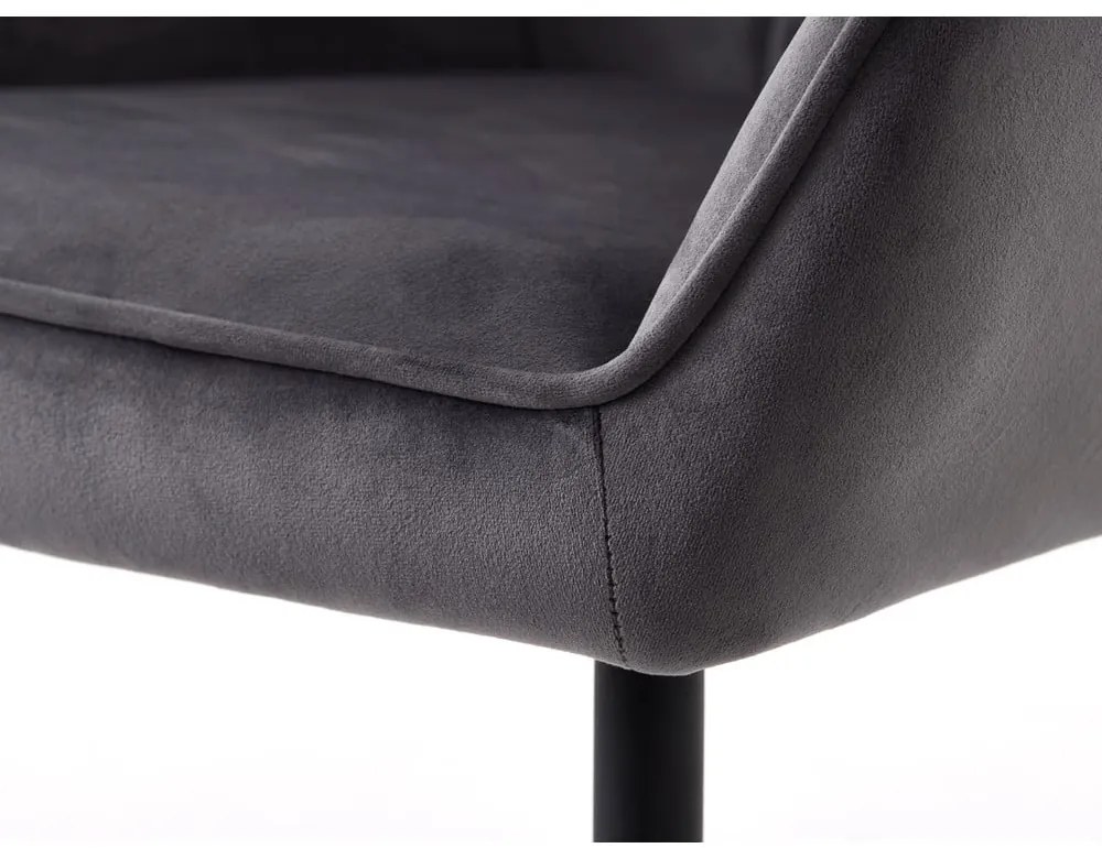 Szürke kárpitozott karfás étkezőfotel szett 2 db-os Nolan Square – Unique Furniture