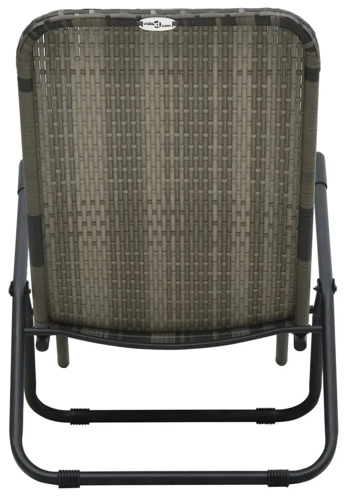 Szürke összecsukható polyrattan napozóágy