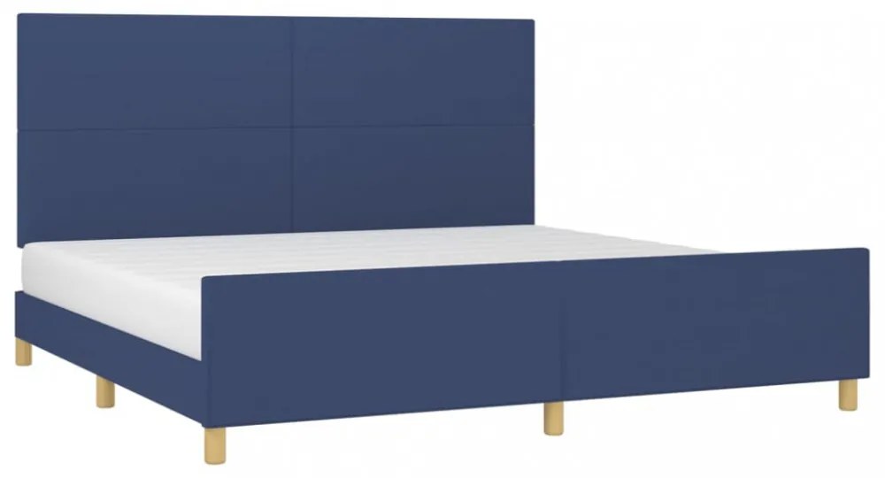 kék szövet ágykeret matrac nélkül 200 x 200 cm