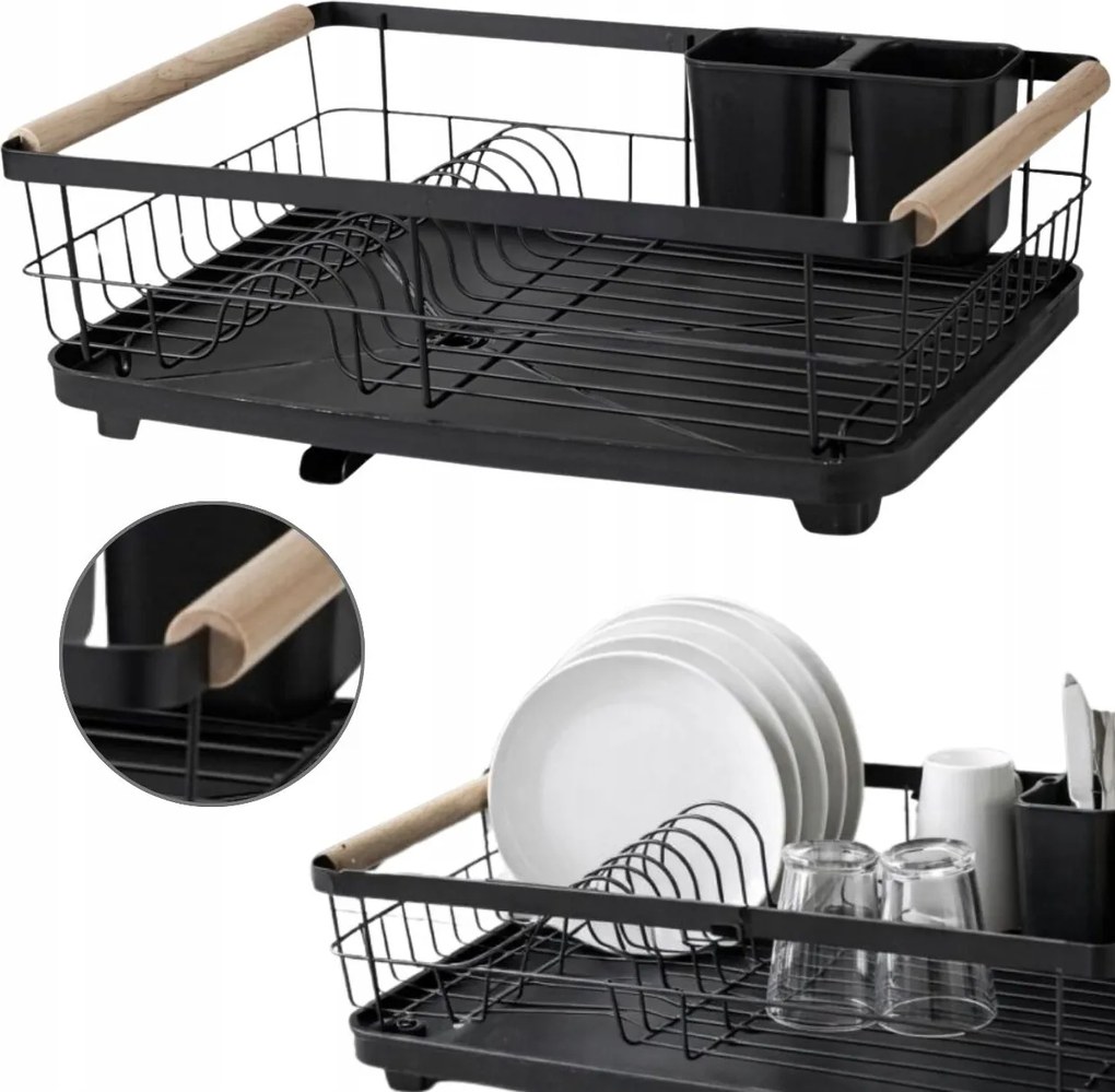 Fém Edényszárító Lefolyó Tálcával Konyhai Csepegtető