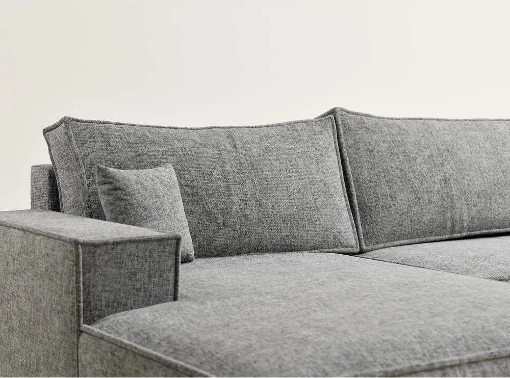 Szürke zsenília kinyitható-tárolóhelyes sarokkanapé (U alakú) Kyoto – Maison de Rêve