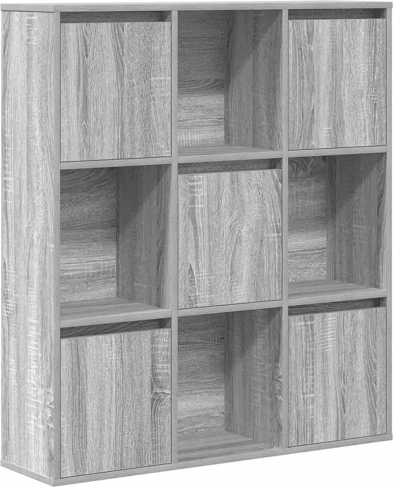 vidaXL szürke sonoma színű szerelt fa könyvespolc 89x24x101,5 cm
