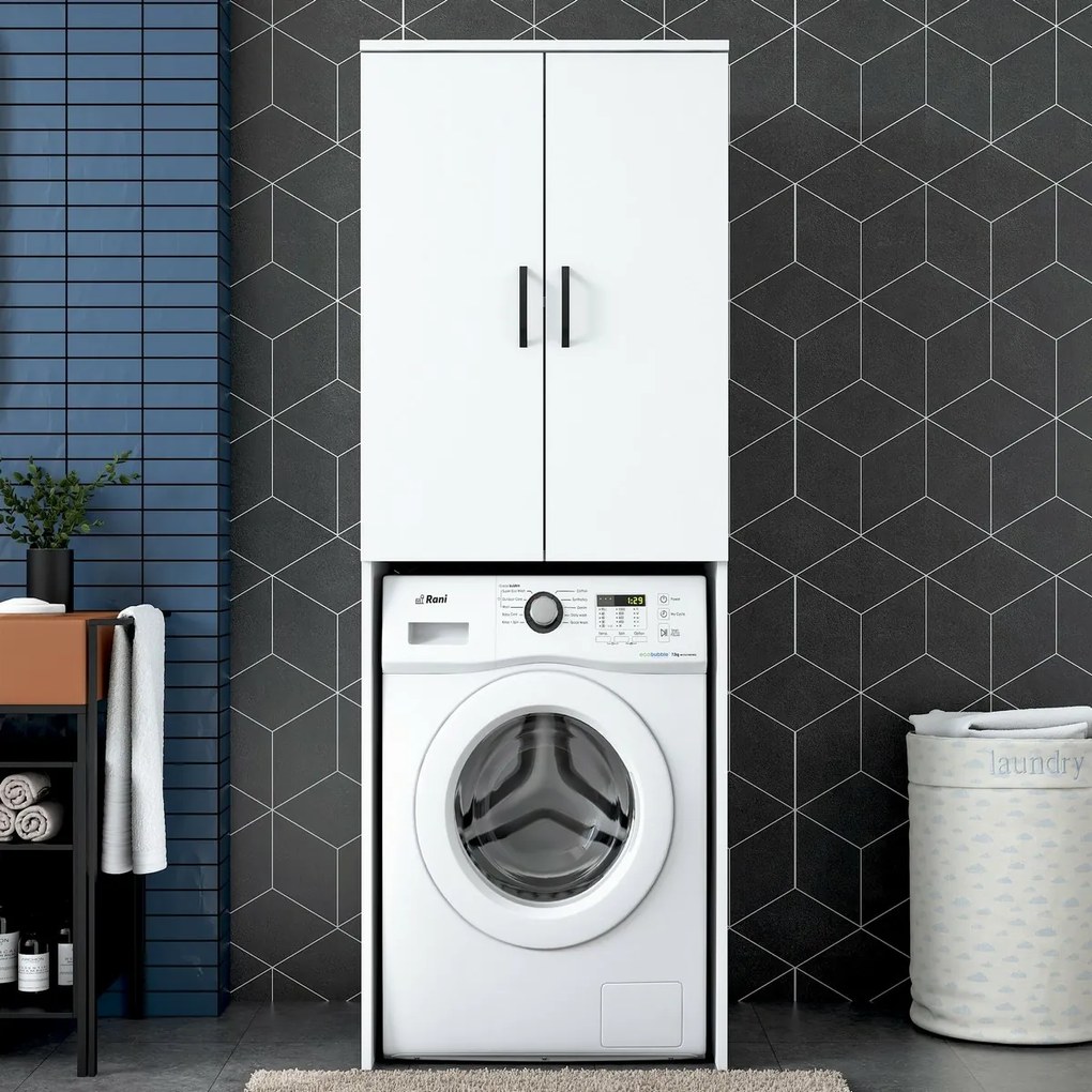 Kamil White szekrény a mosógép fölé