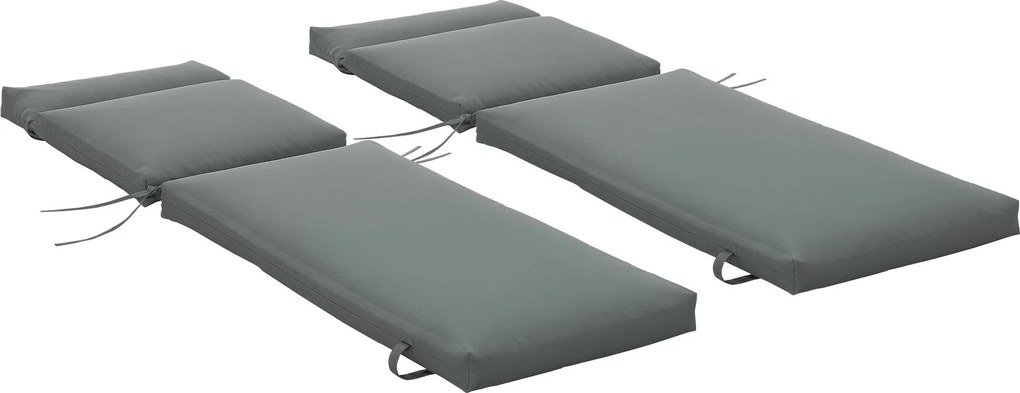 Outsunny 2 db Függőágy Párna 196x55x8 cm Párnázott Mattress Kerti Székhez Teraszra Erkélyre Szürke | Aosom
