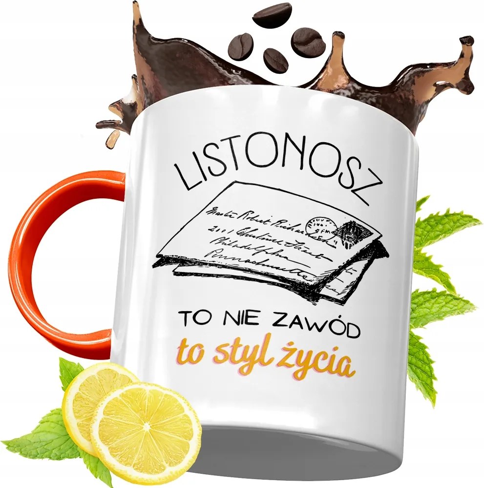 Narancssárga Bögre Postásnak Ajándék fényképes nyomattal