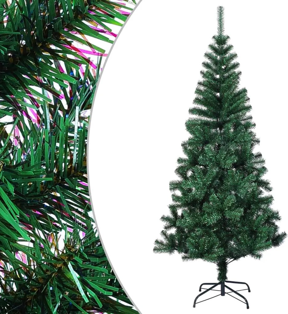 vidaXL zöld PVC műkarácsonyfa irizáló csúcsokkal 210 cm
