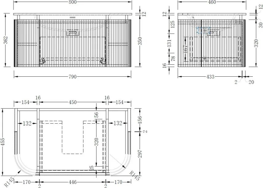 AREZZO design SIERRA 80 cm-es Fürdőszoba alsószekrény 1 fiók, 2 ajtó, matt fehér