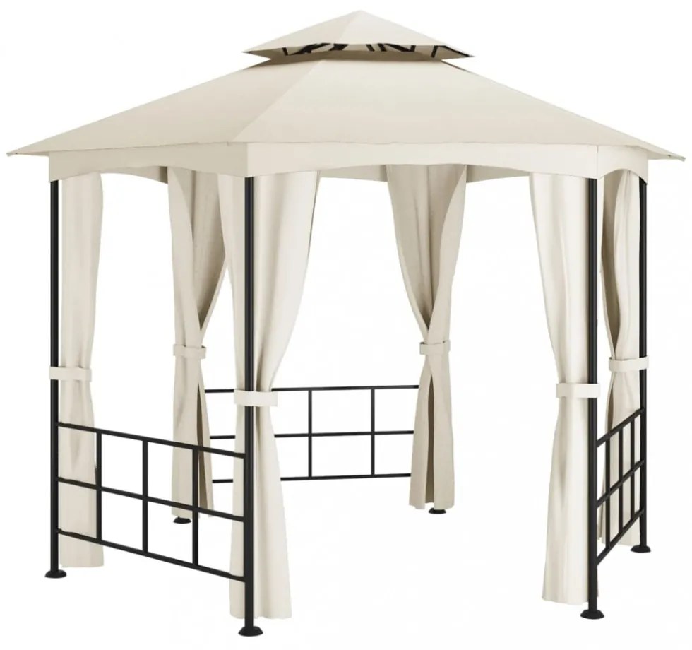 krémszínű pavilon oldalfalakkal 3,1 x 2,7 m