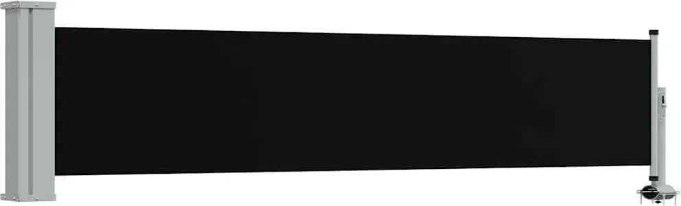 vidaXL fekete kihúzható oldalsó terasz napellenző 60 x 300 cm