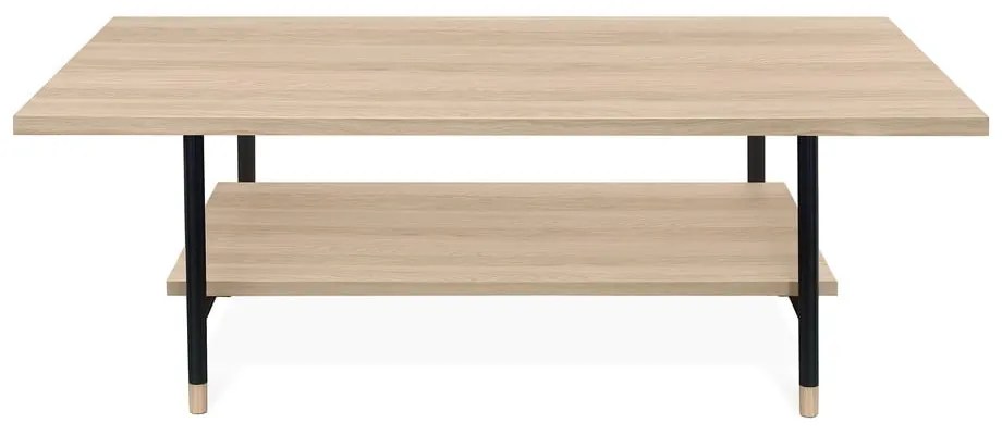 Natúr színű dohányzóasztal tölgyfa dekoros asztallappal 60x120 cm Jugend – Woodman