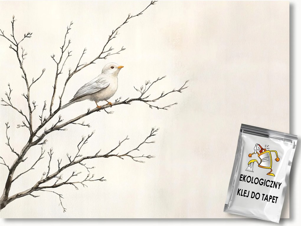 Fotótapéta Flizelina Természet Tavasz Fa Ág Madár Boho 250x175 ragasztó