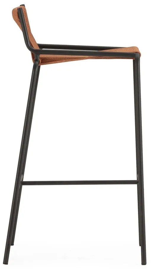 Terrakotta színű fém bárszék (ülésmagasság 65 cm) Emily – Marckeric