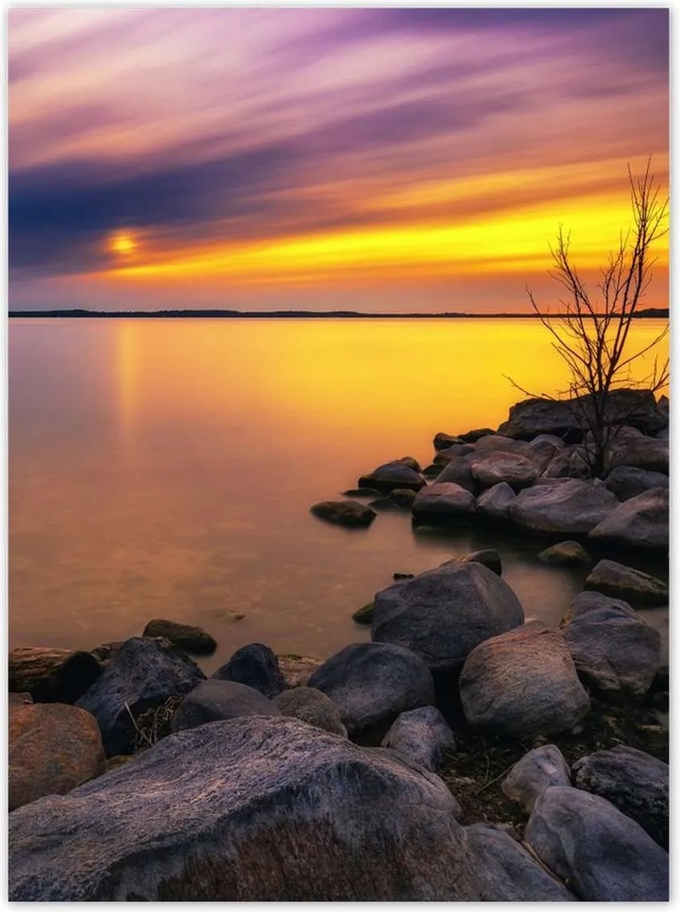 Poszterek 100x135 Sziklák Tenger Naplemente