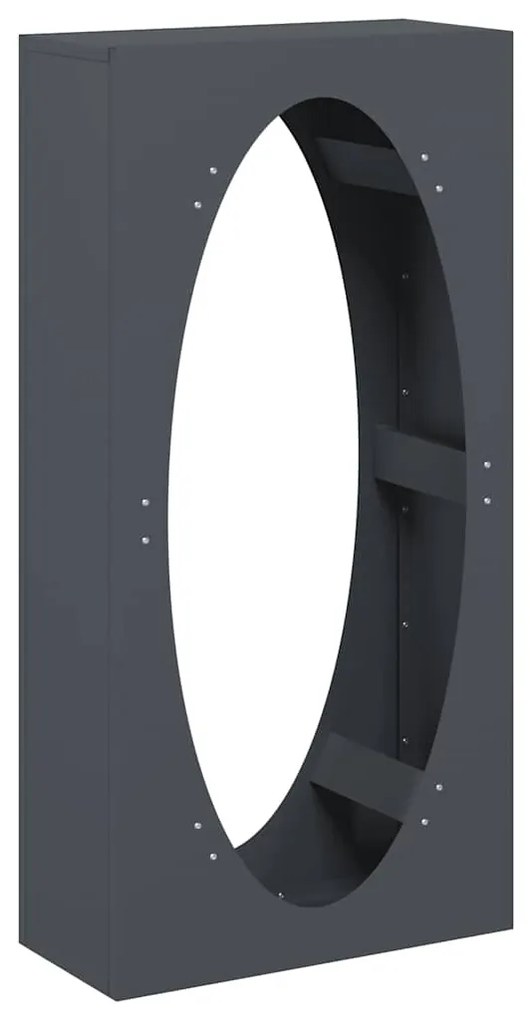 antracitszürke hidegen hengerelt acél tűzifatároló 50x23x100 cm