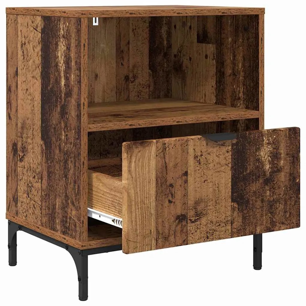 Éjjeliszekrények fiókkal 2 pcs Régi fa 49 x 36 x 61 cm Faanyag
