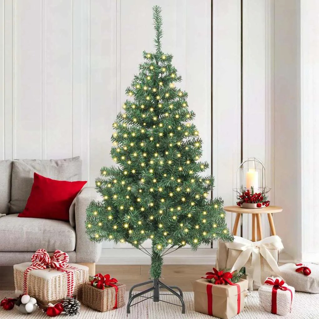 Mű karácsonyfa LED -es lámpákkal Zöld 180 x 40 cm PVC