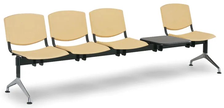 Design műanyag pad, 4 üléses + asztal, kék