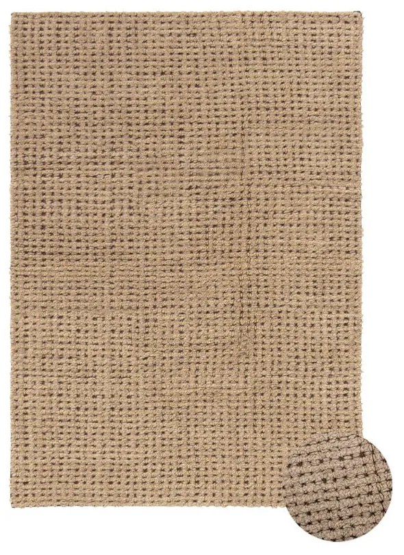 Natúr színű mosható-kézi szövésű gyapjú szőnyeg 80x140 cm Unexpected Wool – Lorena Canals