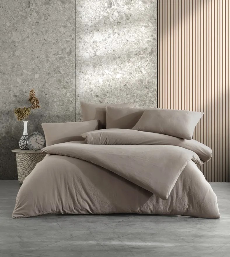 Muszlin lepedők világosbarna 140x200cm+90x70cm TiaHome
