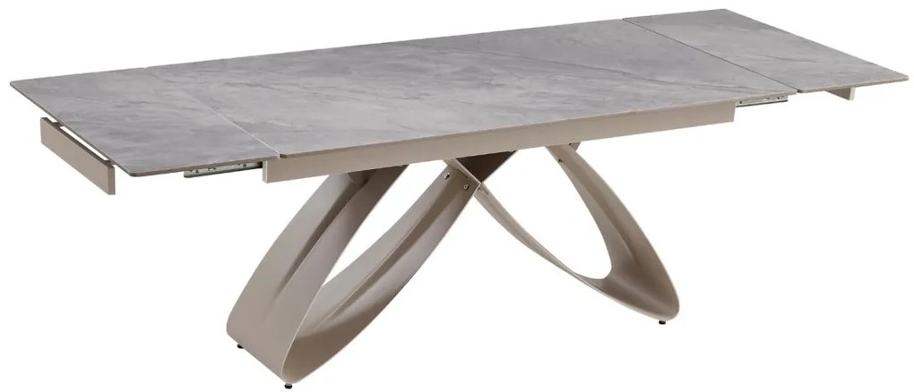 Szürke Márványhatású Bővíthető Kerámia Asztal Kasmír Lábbal. LUIGI 160-240 cm