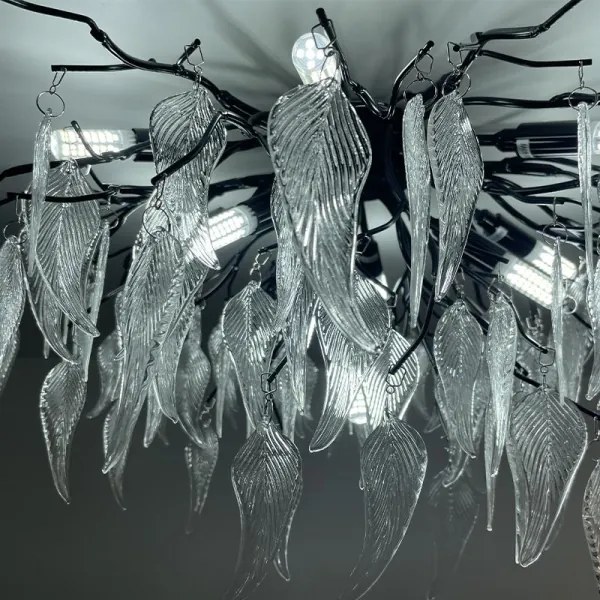 Kristály felületre szerelhető csillár 10xG9/40W/230V fekete