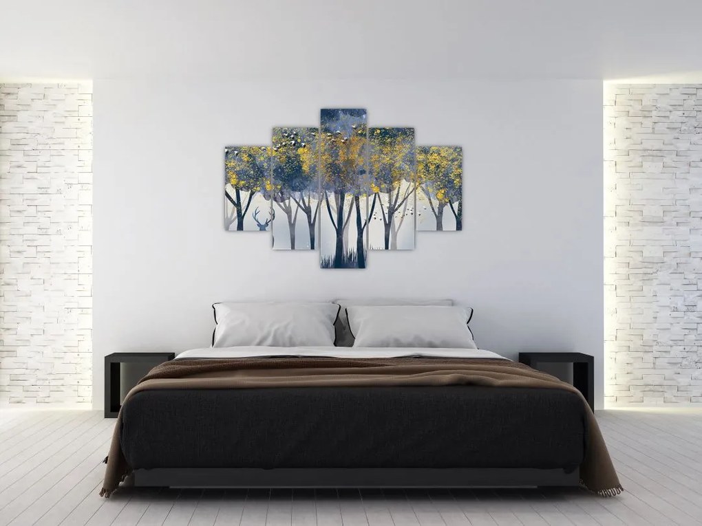 Kép egy szarvasról az erdőben (150x105 cm)