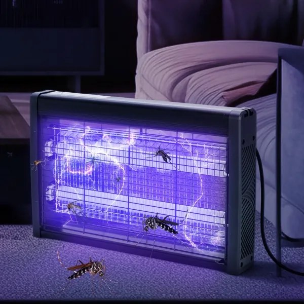 Brilagi - Elektromos rovarcsapda 2xUV/10W/230V, 60 m², fekete