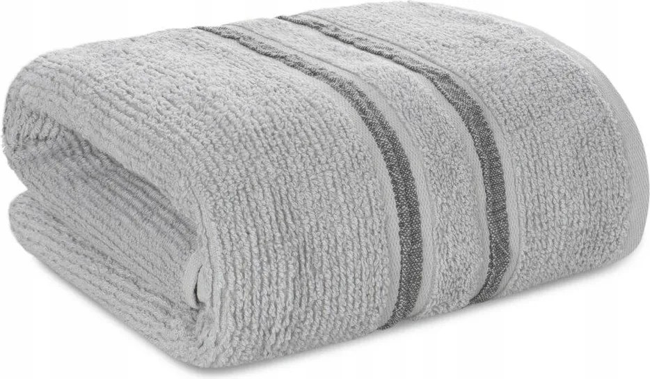 Fürdőlepedő Dina 70x140 cm ezüst dombornyomott csíkos