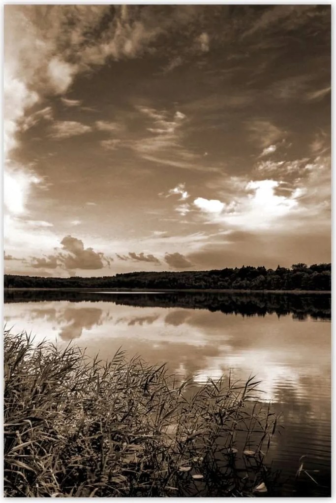 Poszterek 80x120 Sephia Tájkép Tó