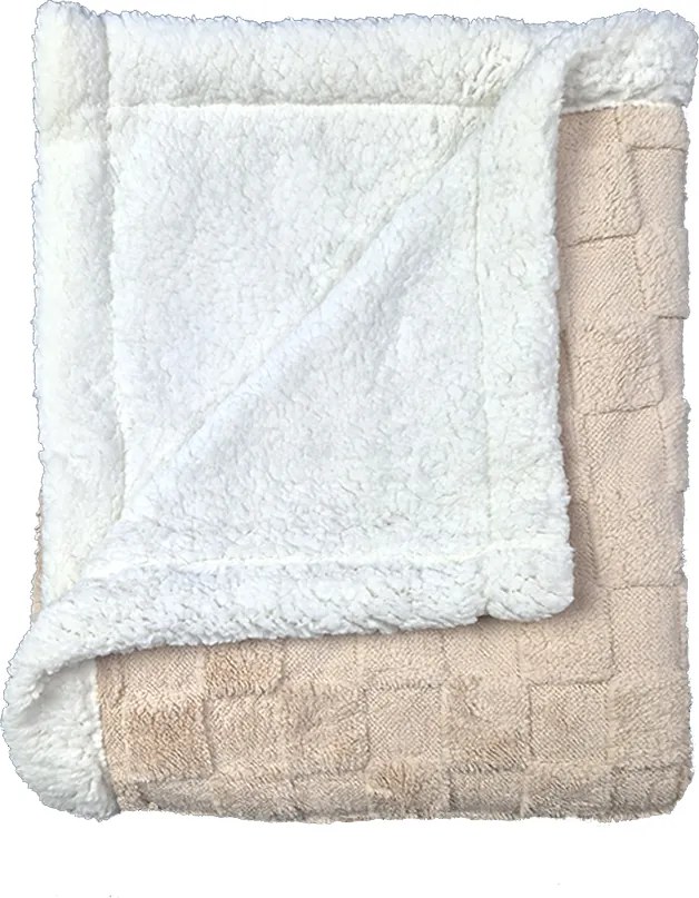 Mikroplüss takaró bárány/juh mintával 160x200cm Bézs kockás