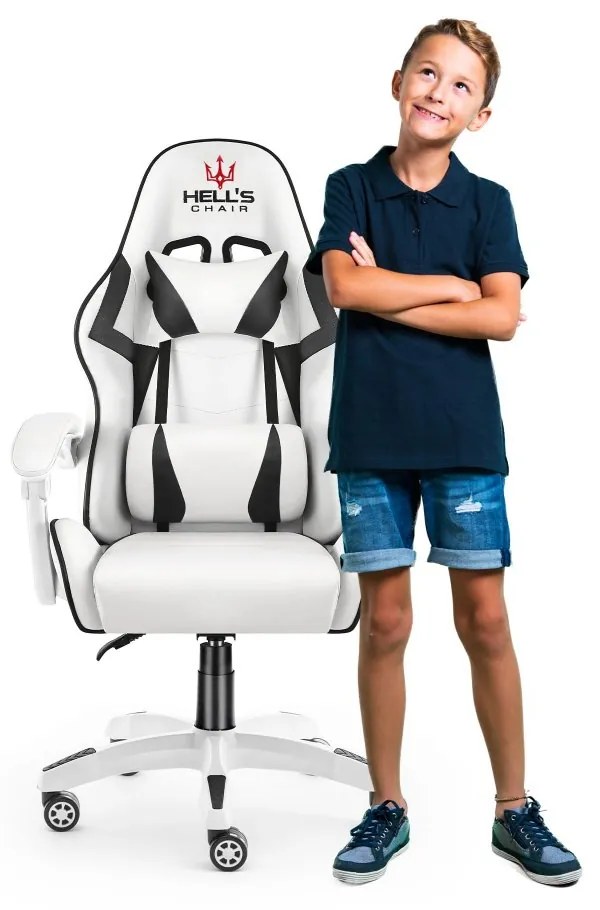 Gyerek gamer szék HC-1007 - fehér-fekete