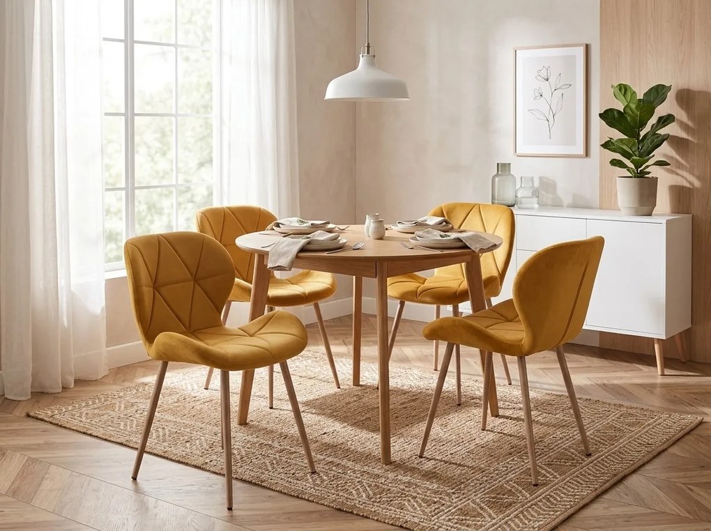 Étkezőszék MANGO VELVET, mustársárga