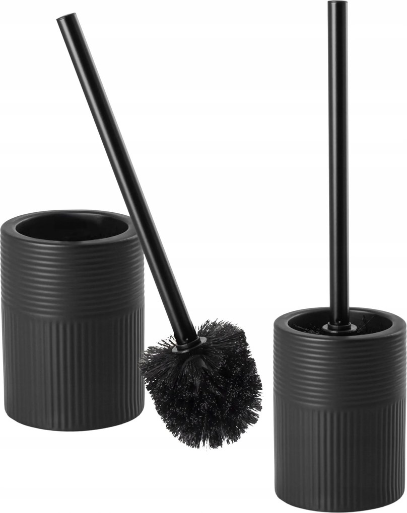 Wc kefe tárolóval Kerámia fekete Tusa szett