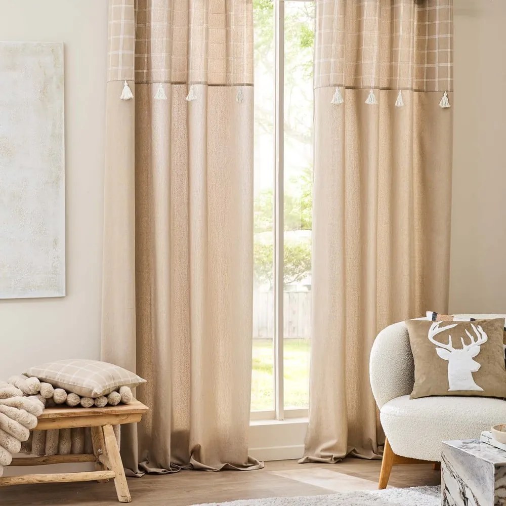 Barna pamutkeverék függöny 140x240 cm Everest – douceur d'intérieur