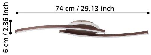 Eglo 901221 - LED Mennyezeti lámpa LUNGOLAGO LED/12W/230V 4000K réz