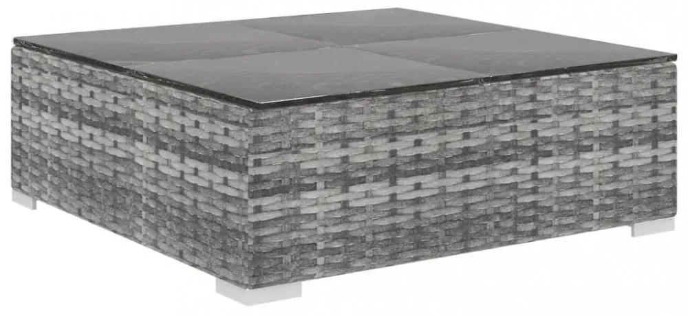vidaXL 4-részes szürke polyrattan kerti bútorszett párnákkal