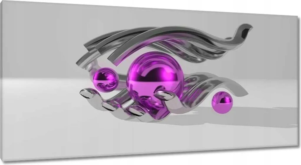 Vászonkép 115x55 Lila gömbök a kézben