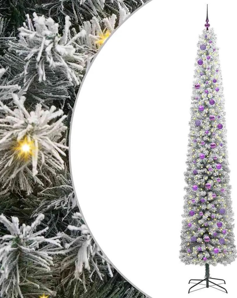 vidaXL Mű karácsonyfa 300 LED-del Zöld 270 cm PVC, acél és műanyag
