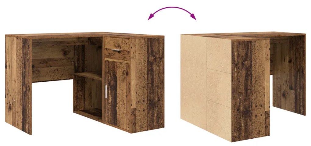 Sarokasztal Régi fa 102x88x75 cm Szerelt fa