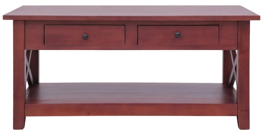 Barna tömör mahagóni dohányzóasztal 100 x 55 x 46 cm