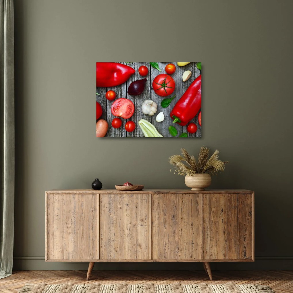 Zöldség képe (üvegen) (70x50 cm)