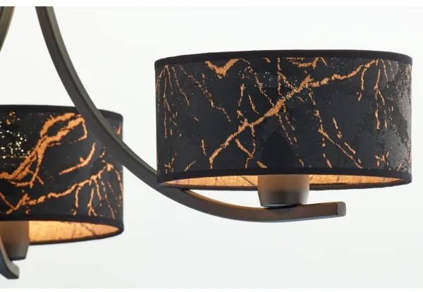 Jupiter 2106- láncon függő csillár ARTHUR 3xE27/15W/230V fekete/narancssárga/márvány dekor