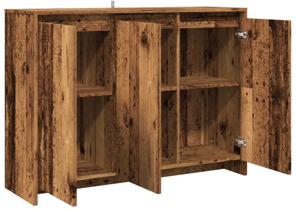 antik fa színű szerelt fa tálalószekrény 102 x 33 x 75 cm